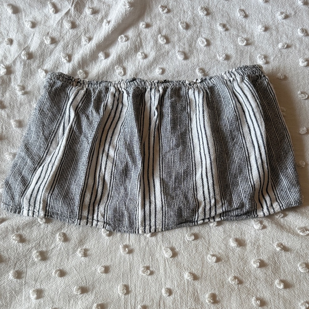 Hollister Black and White Striped Tube Top